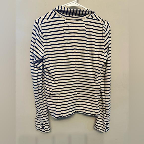 J. Crew Navy and Cream Striped Knit Blazer XS - Picture 4 of 5